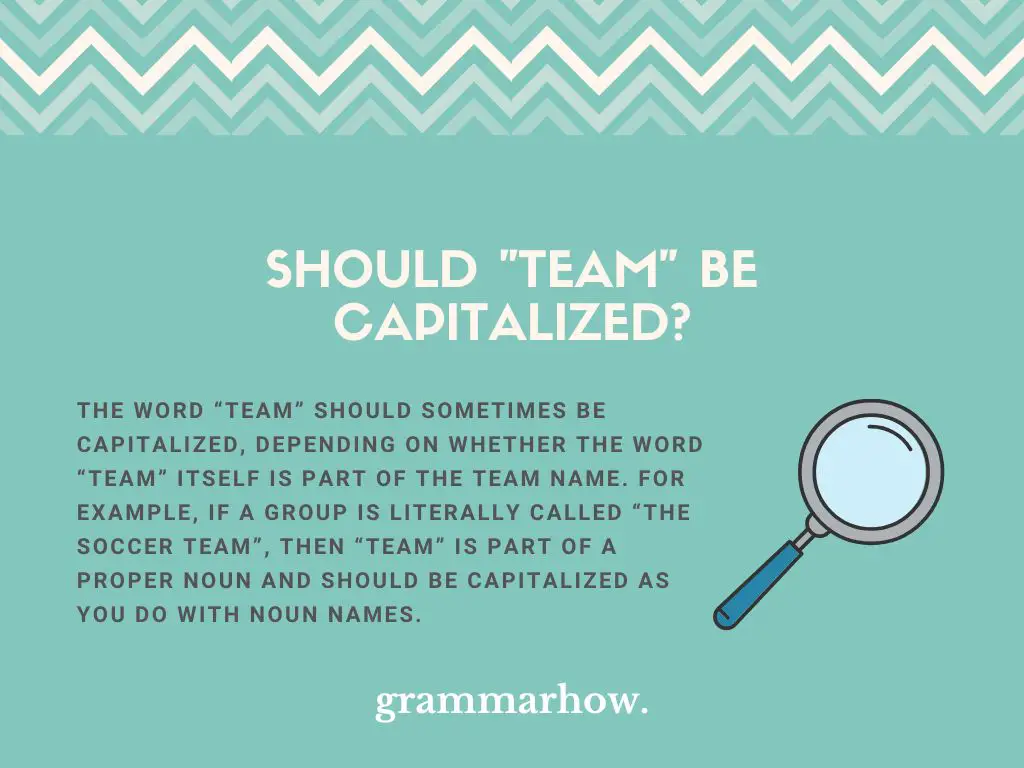 should team be capitalized