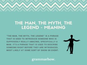 The Man, the Myth, the Legend - Meaning & Origin