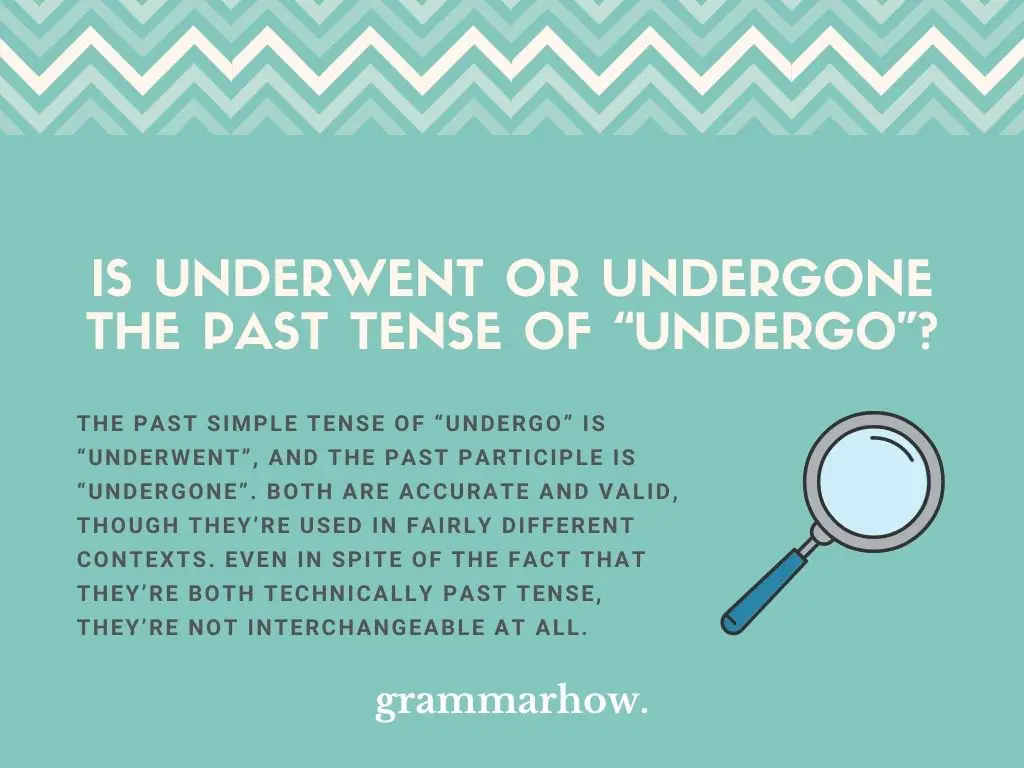 underwent or undergone