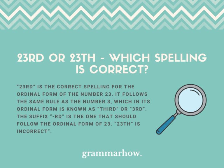 23rd or 23th - Which Spelling Is Correct?