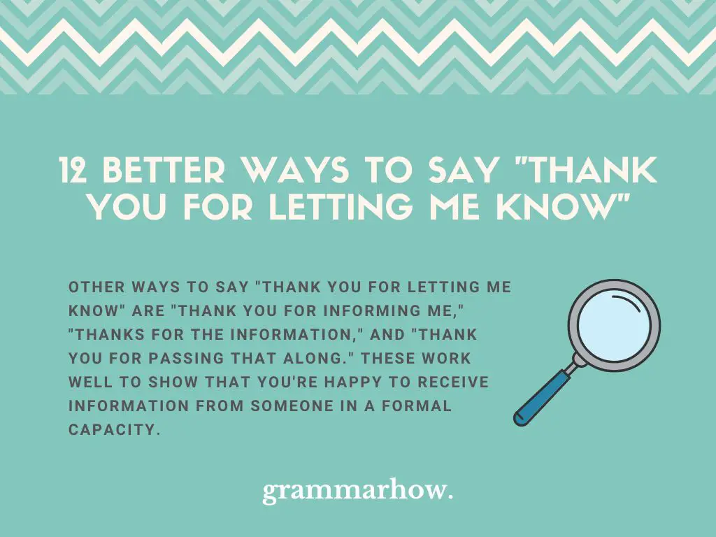 Better Ways to Say “Thank You for Letting Me Know”
