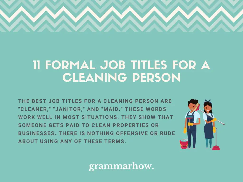 Formal Job Titles for a Cleaning Person