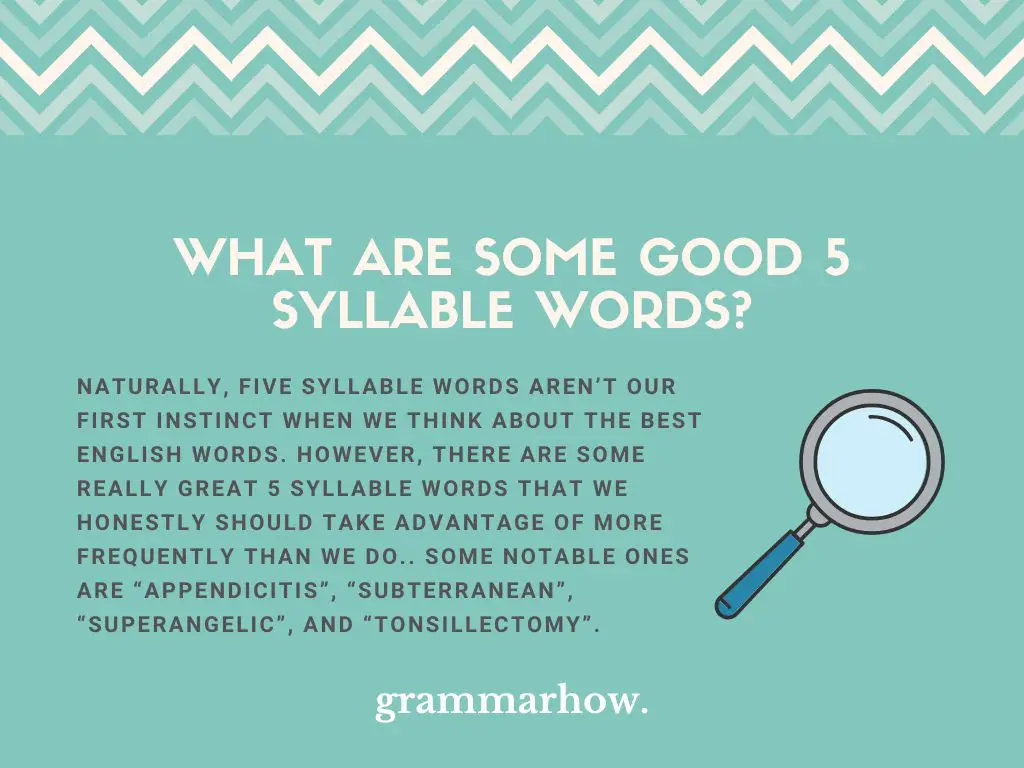 Good 5 Syllable Words