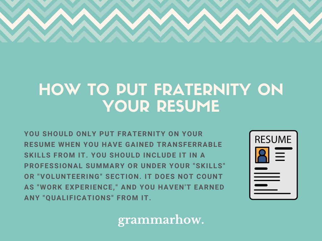 How to Put Fraternity on Your Resume [Full Guide] TrendRadars