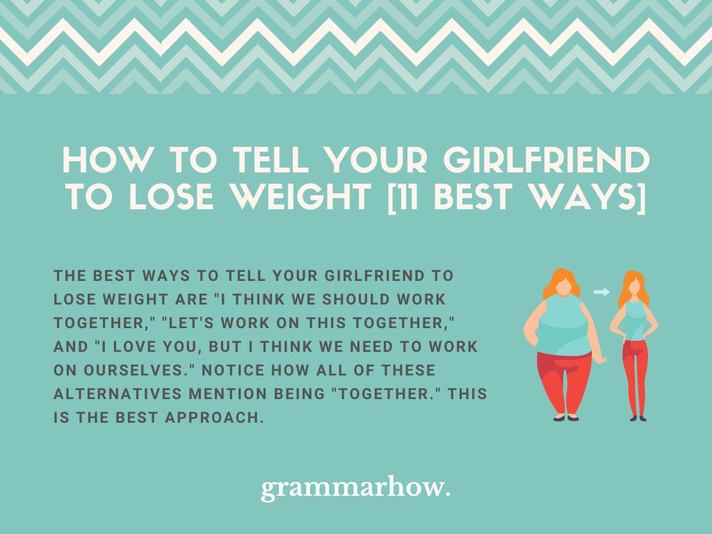 How to Tell Your Girlfriend to Lose Weight