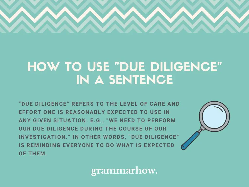 How to Use Due Diligence in a Sentence