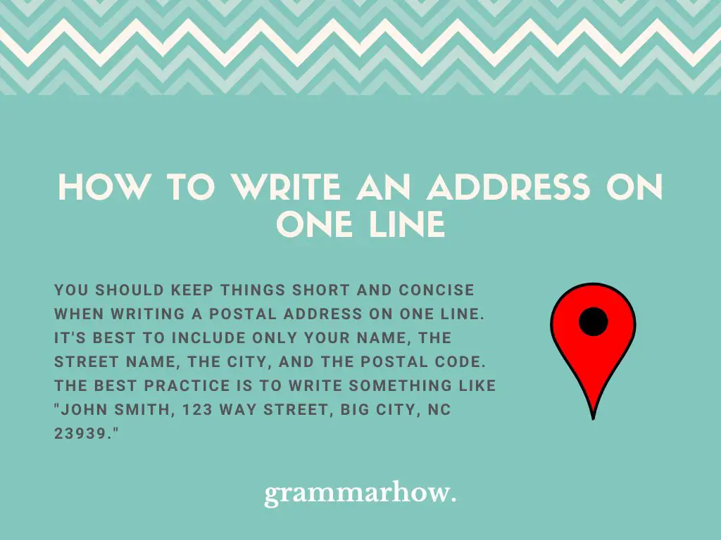How to Write an Address on One Line