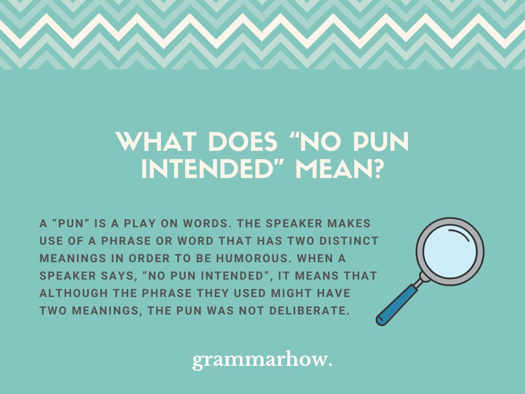 No Pun Intended - Meaning & Example Sentences