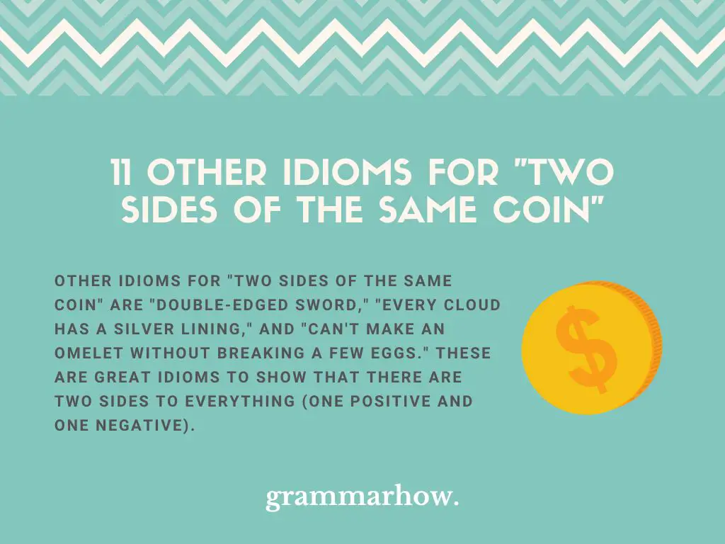 Other Idioms for Two Sides of the Same Coin