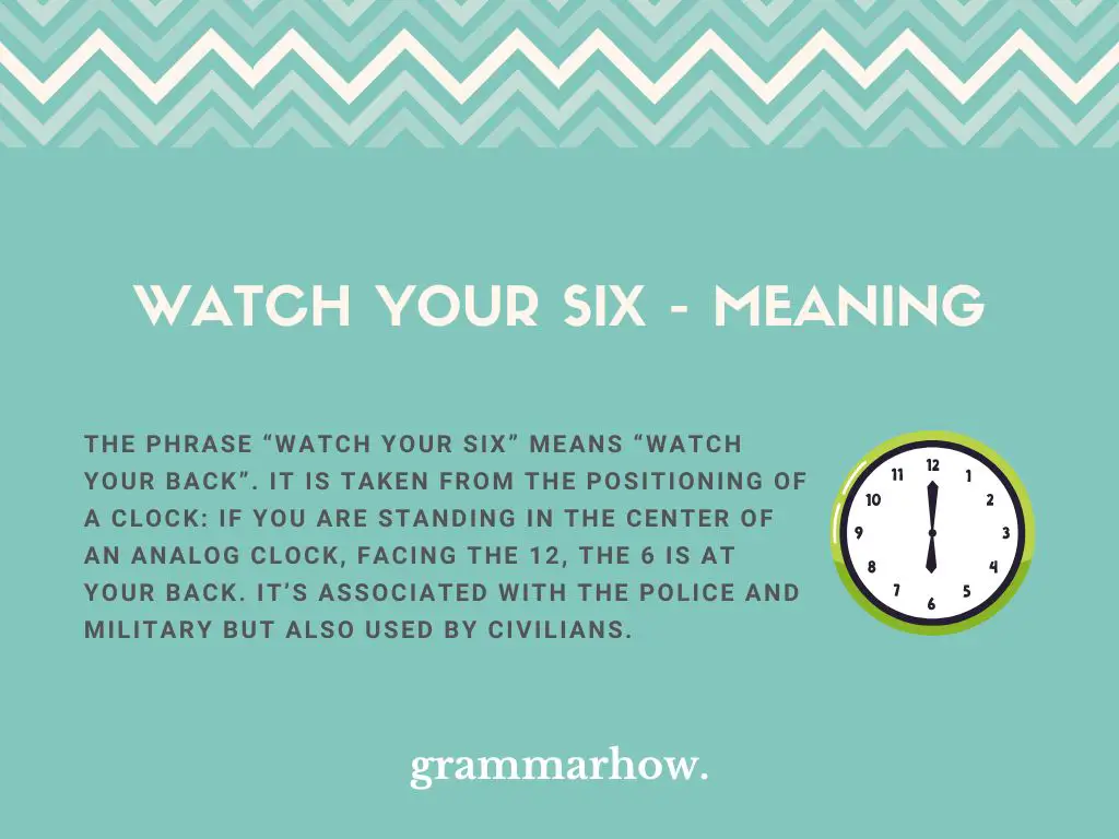 Watch Your Six meaning