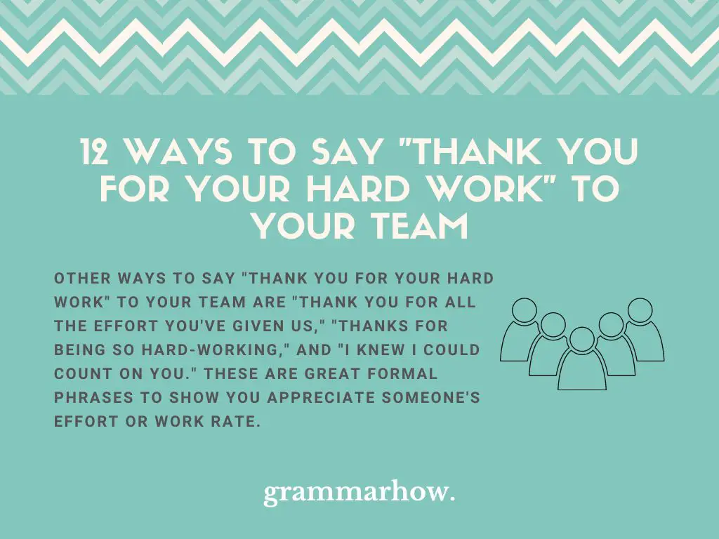 Ways to Say “Thank You for Your Hard Work”