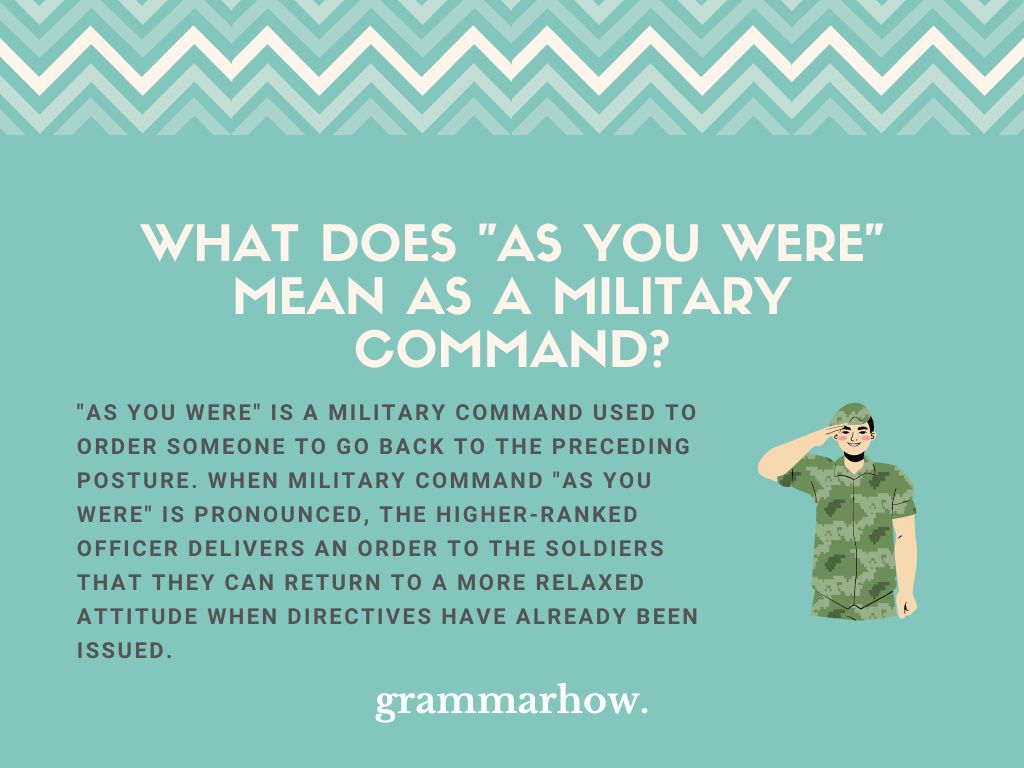 What Does As You Were Mean As A Military Command TrendRadars