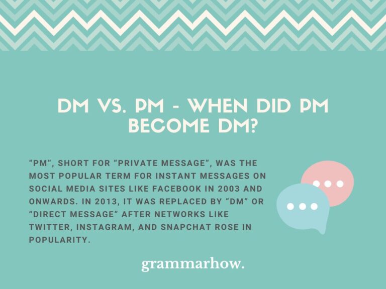 DM vs. PM When Did PM DM?