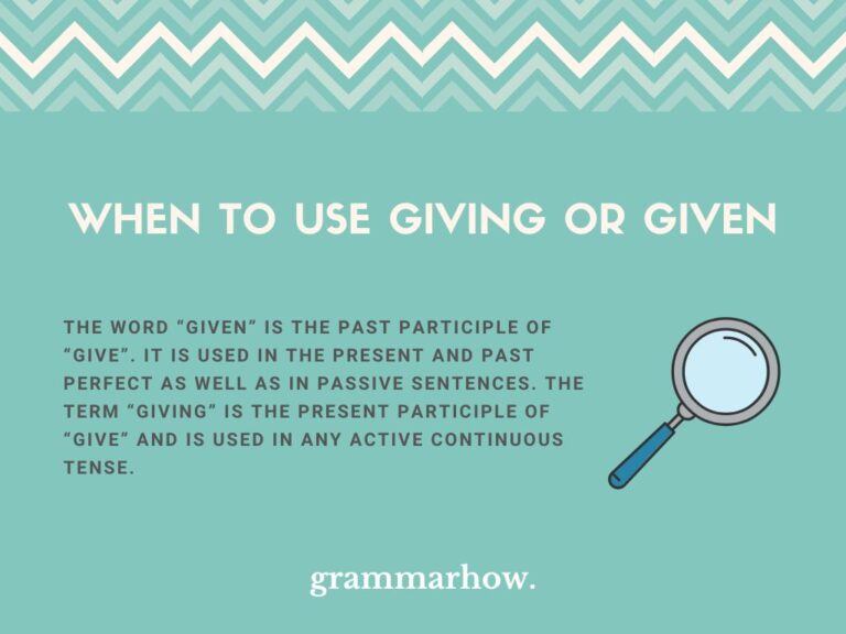 Giving or Given? When to Use Each (Helpful Examples)