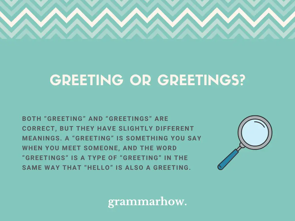 greeting or greetings