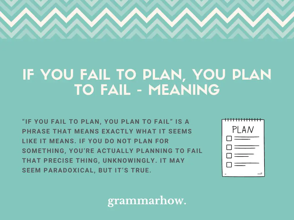 if you fail to plan you plan to fail meaning