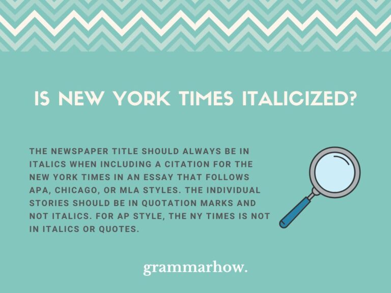 How To Write The New York Times In Ap Style