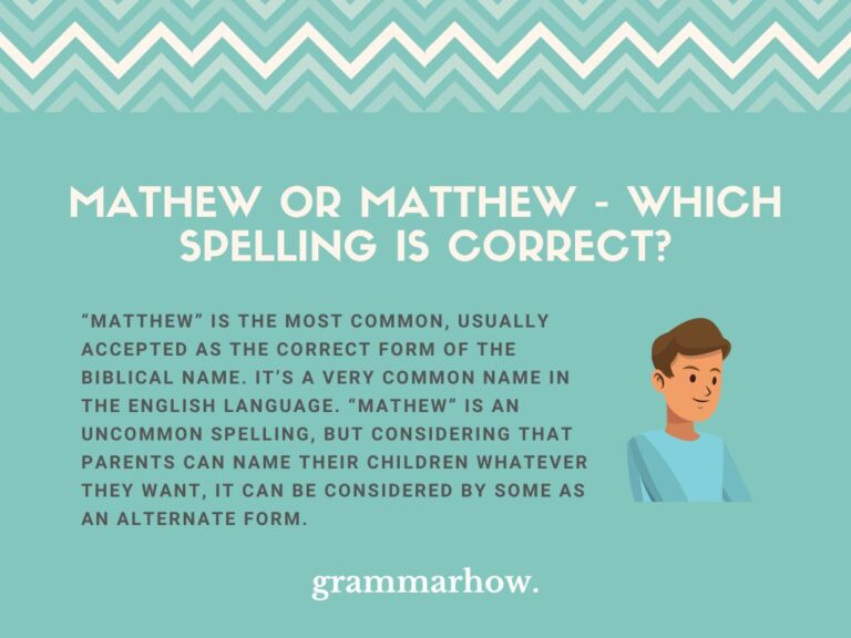 Mathew or Matthew Which Spelling Is Correct?