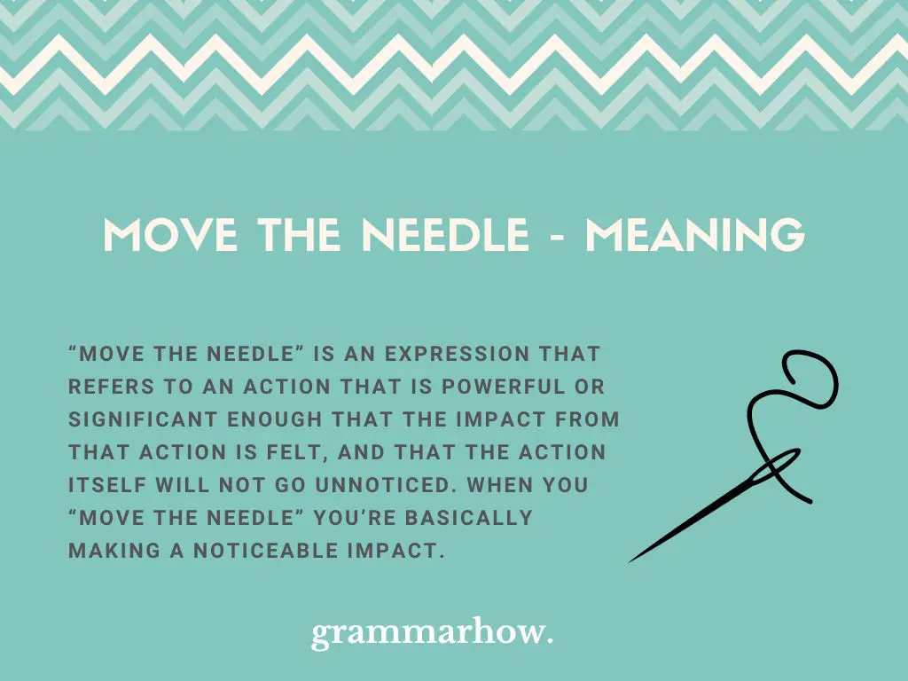move the needle meaning