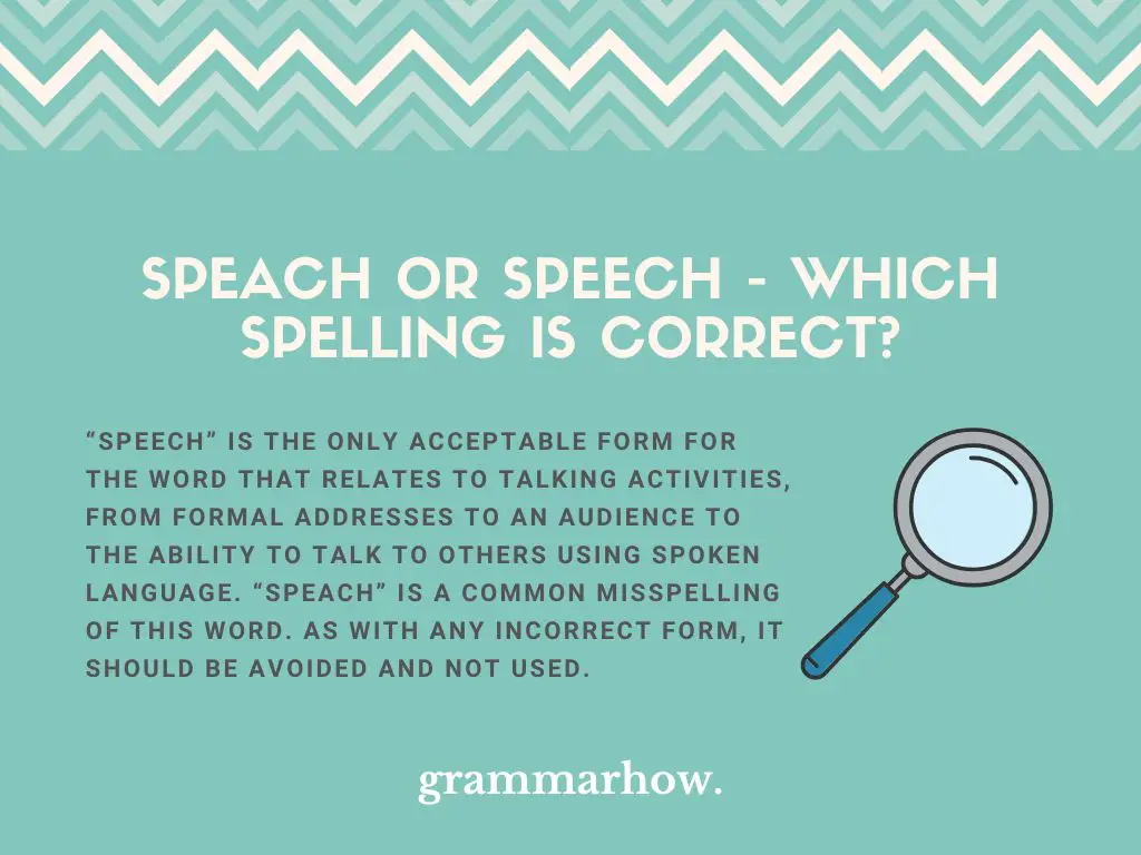 speach or speech