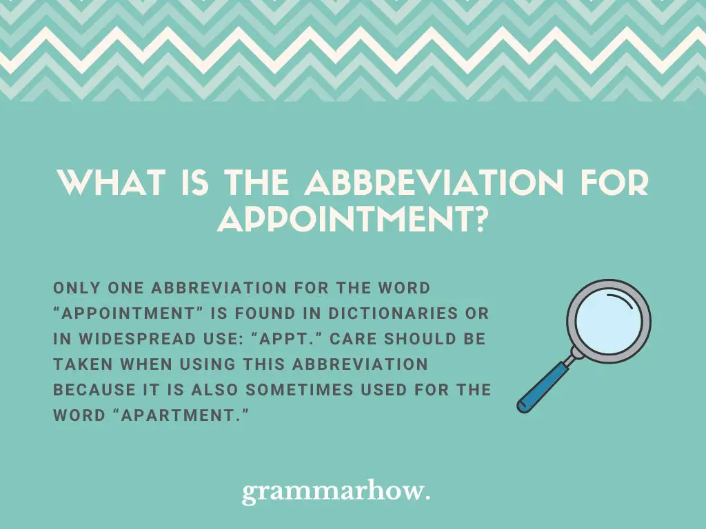 Abbreviation for Appointment