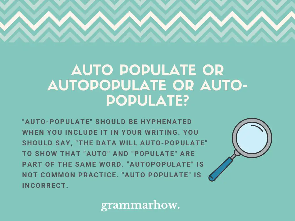 Auto populate or Autopopulate