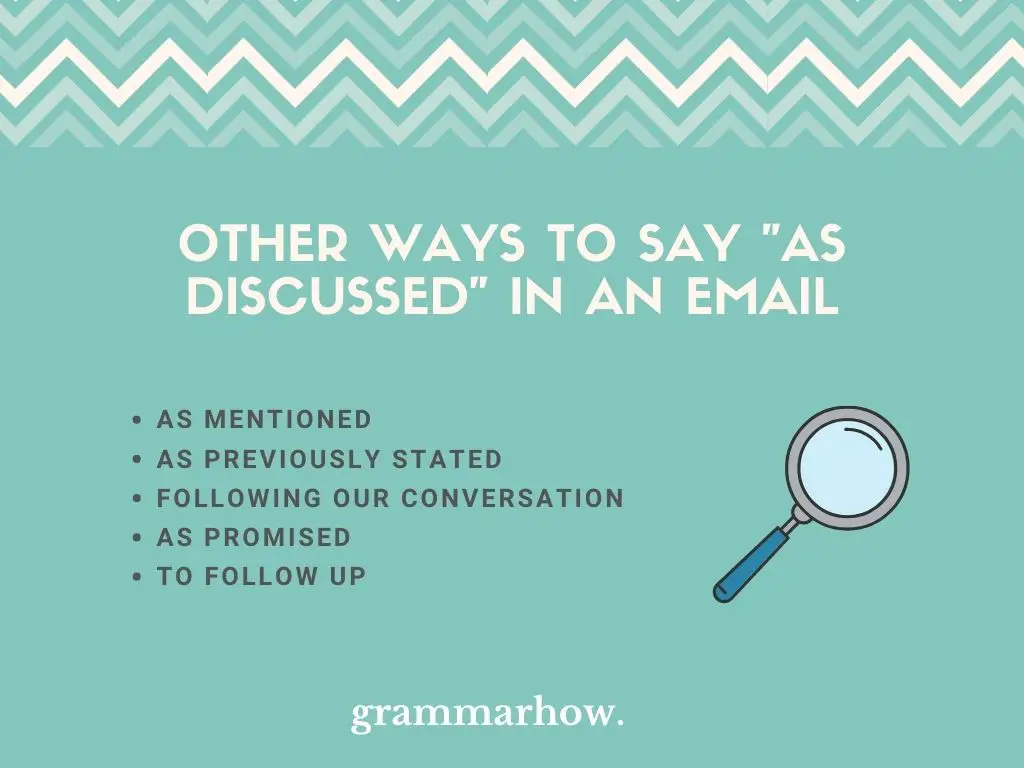 Better Ways to Say As Discussed in an Email
