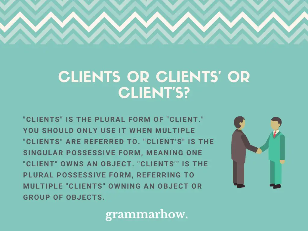 Clients or Clients' or Client's