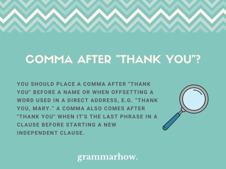 Comma After Thank You Helpful Examples 