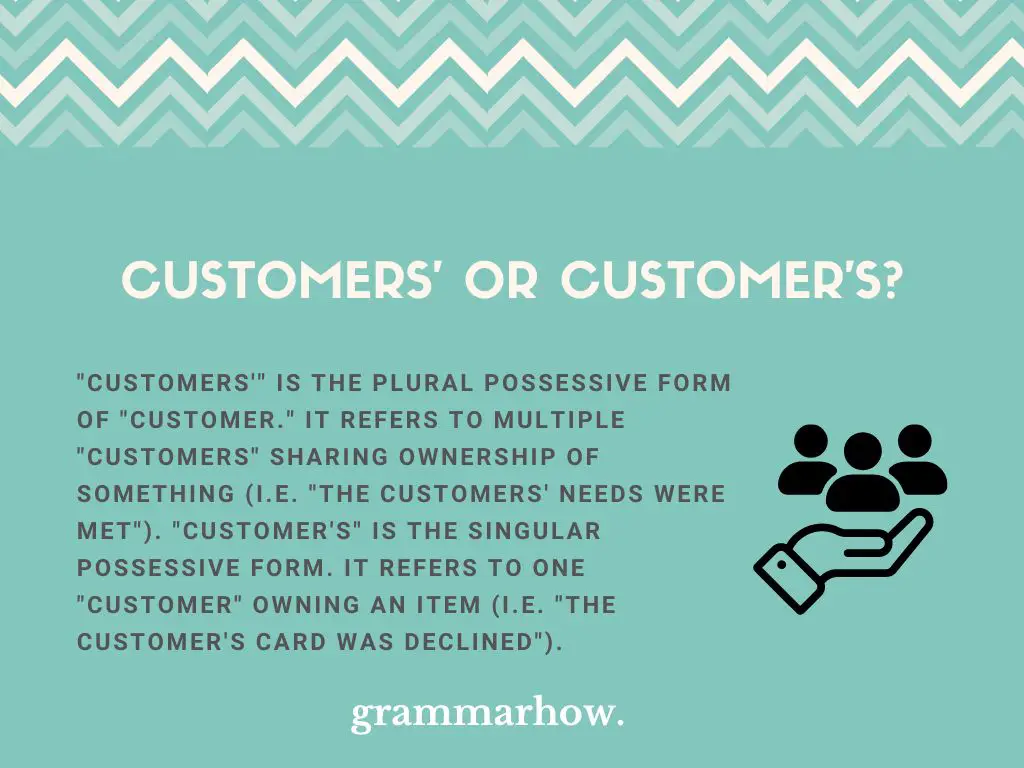 Customers' or Customer's