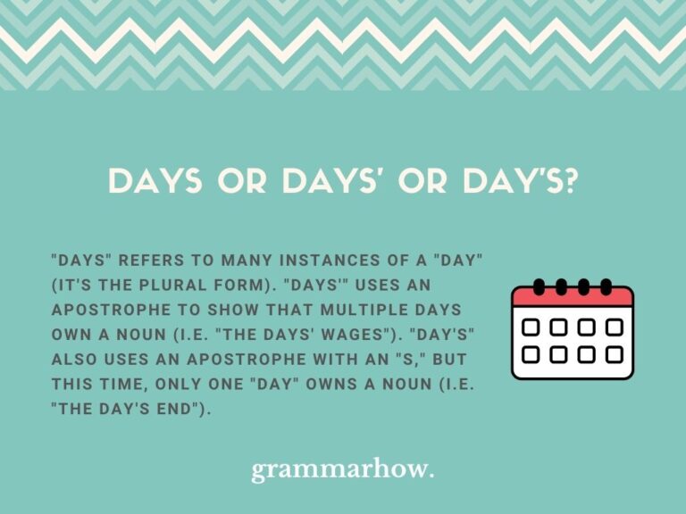 Days Or Days Or Day s Helpful Examples 