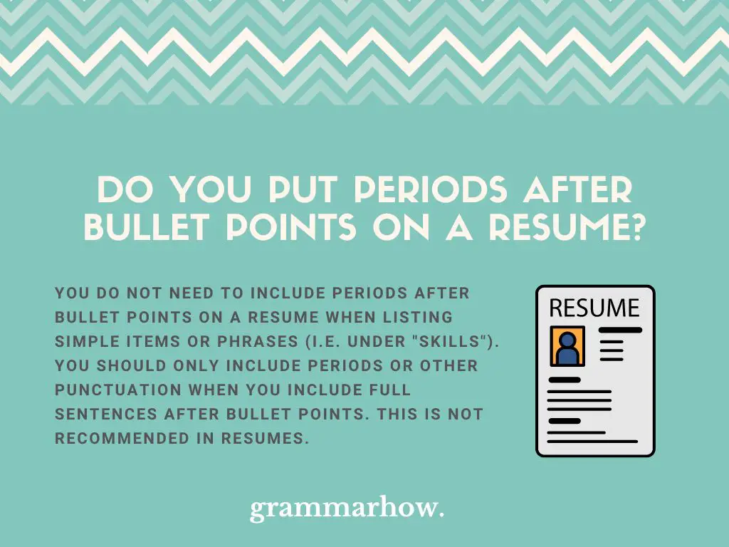 Do You Put Periods After Bullet Points on a Resume