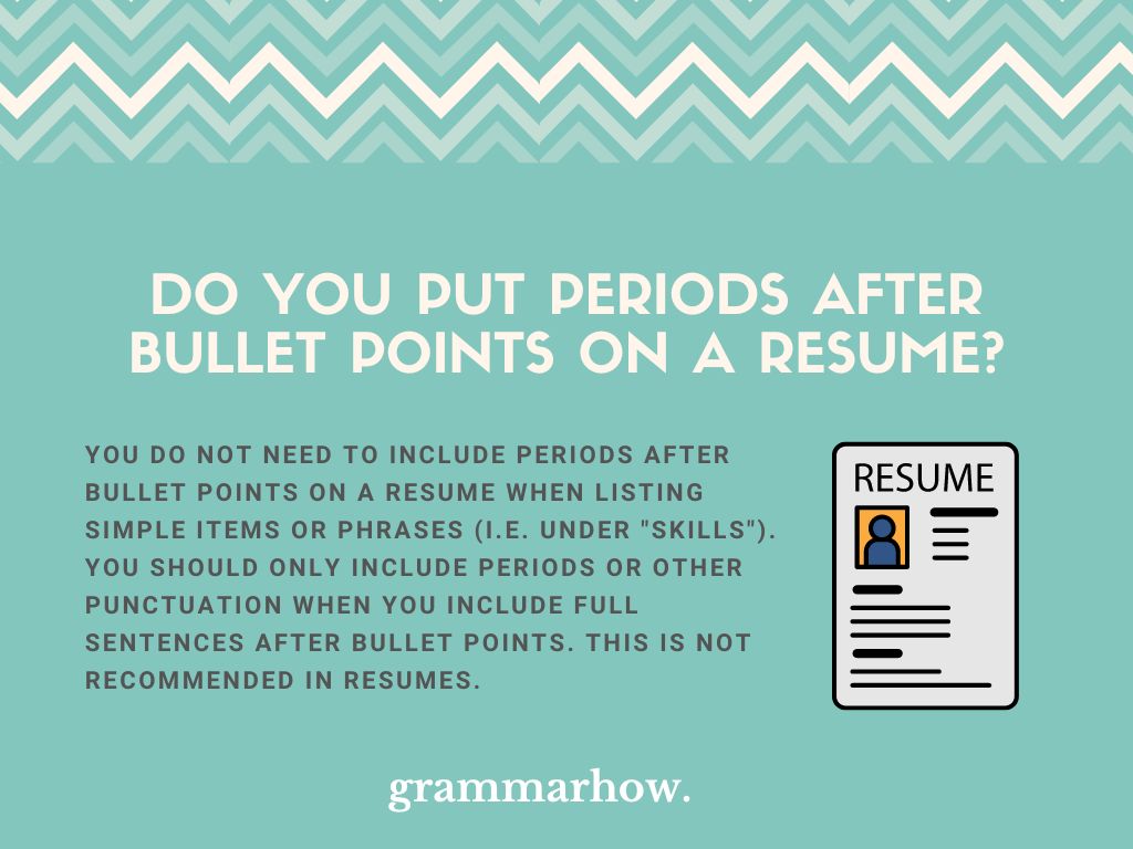 Do You Put Periods After Bullet Points On A Resume   Do You Put Periods After Bullet Points On A Resume 