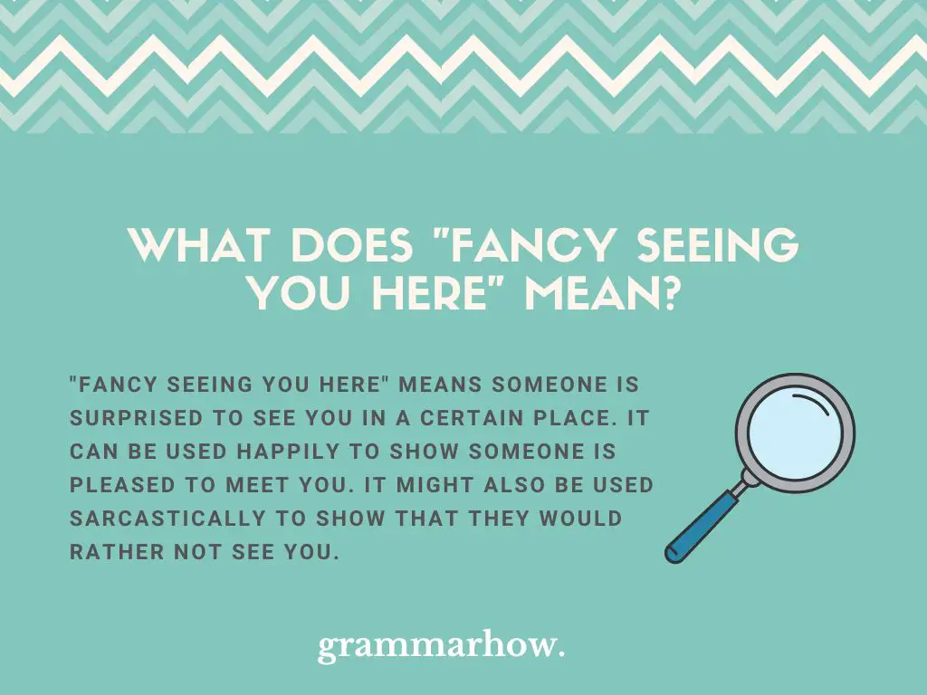 Fancy Seeing You Here Meaning