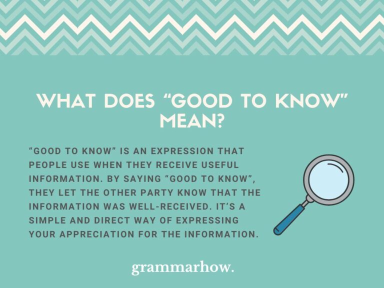 good-to-know-meaning-example-sentences