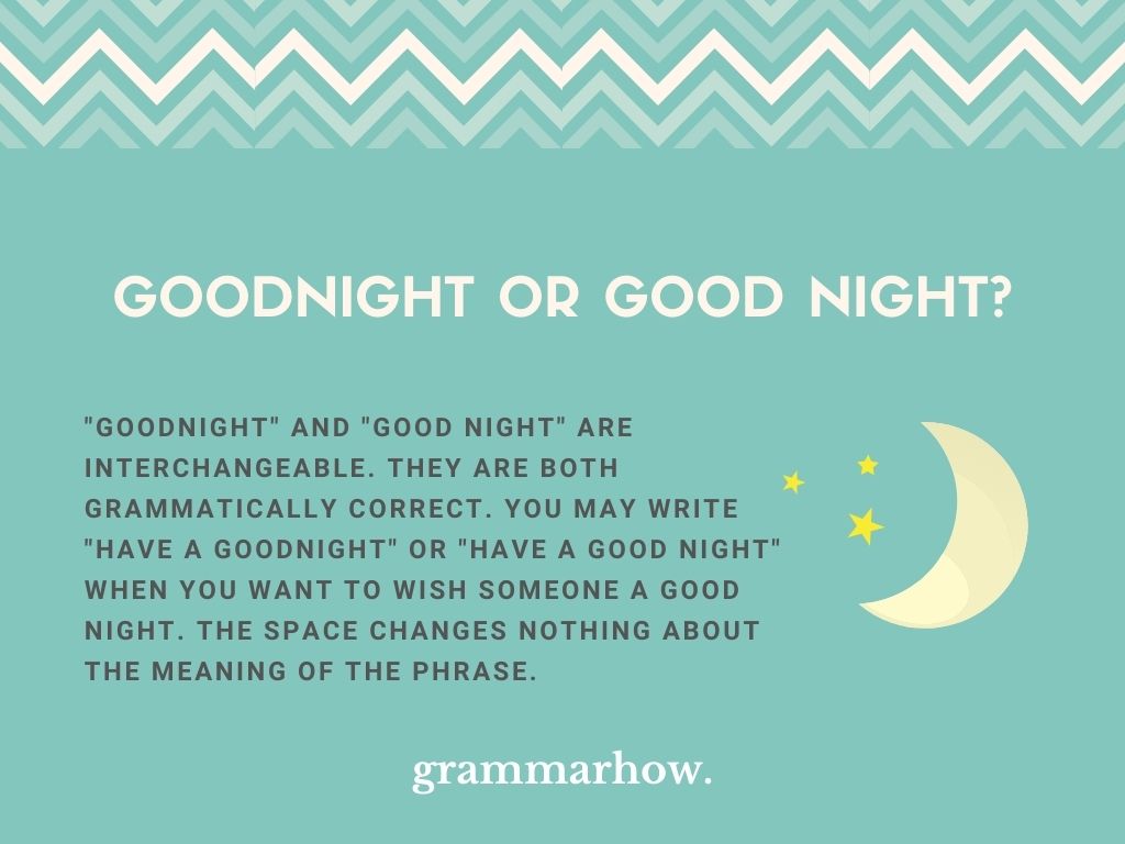 Top 8 is there a space between goodnight 2022