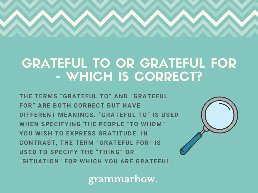 Grateful To or Grateful For