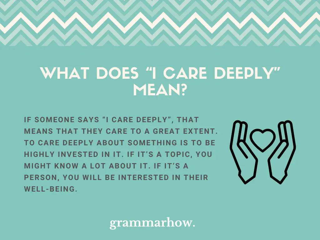 I Care Deeply - Meaning