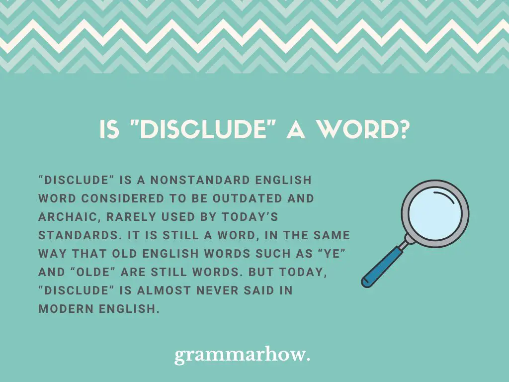 Is Disclude a Word