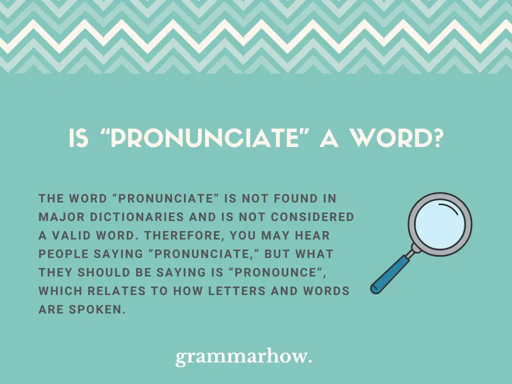 Is Pronunciate a Word