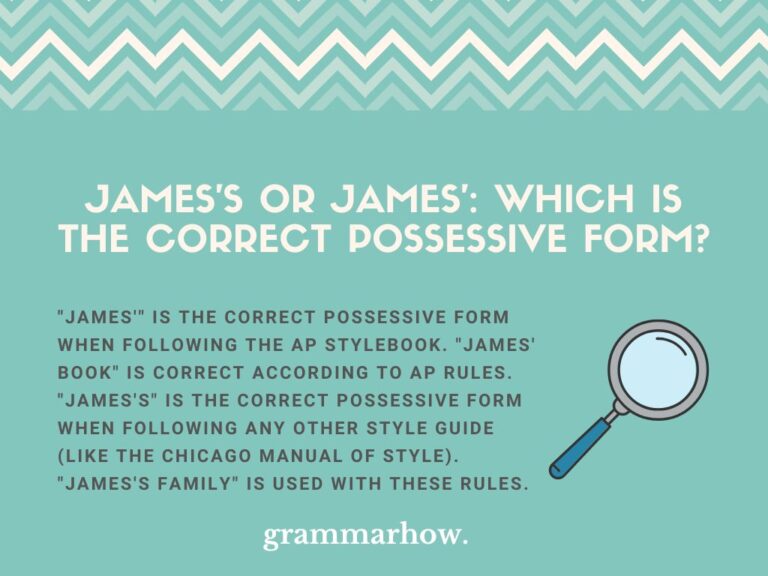 James s Or James Correct Possessive Form 