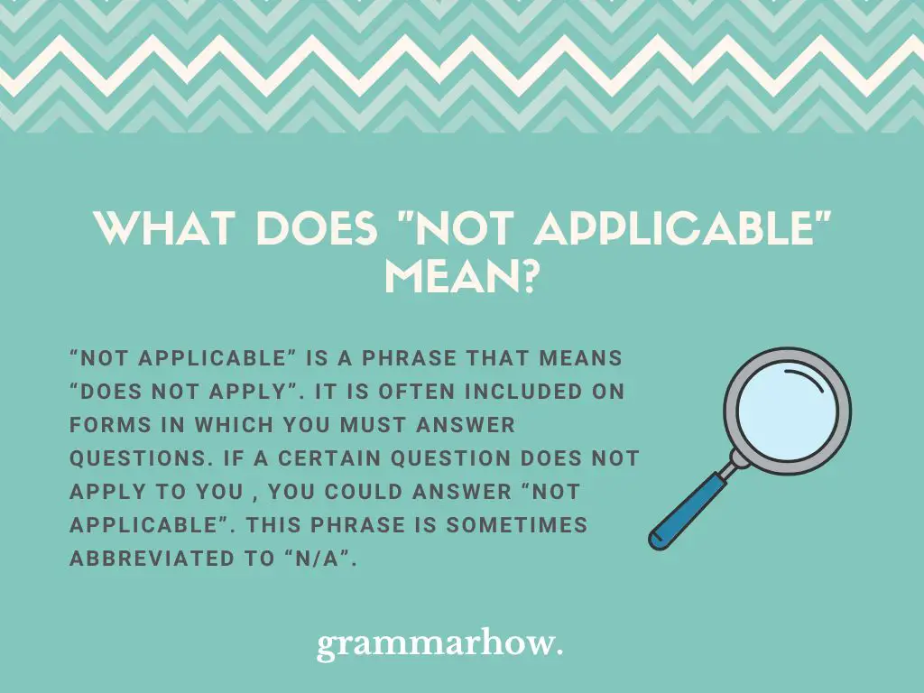 Not Applicable - Meaning