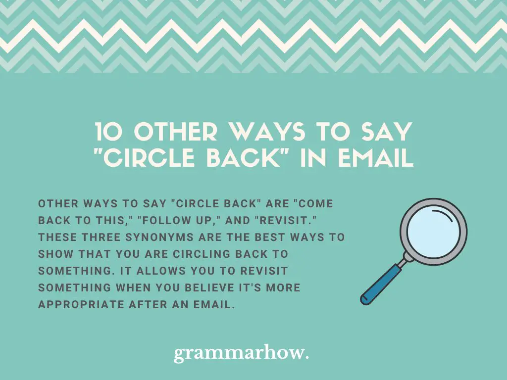 Other Ways to Say Circle Back in Email