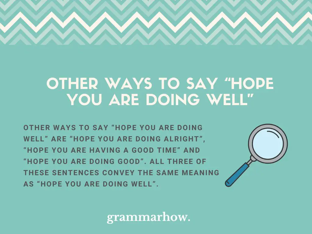 Other Ways to Say “Hope You Are Doing Well”
