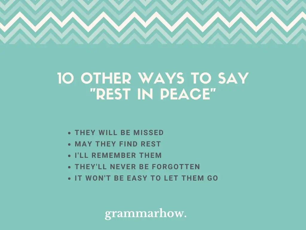 Other Ways to Say Rest in Peace