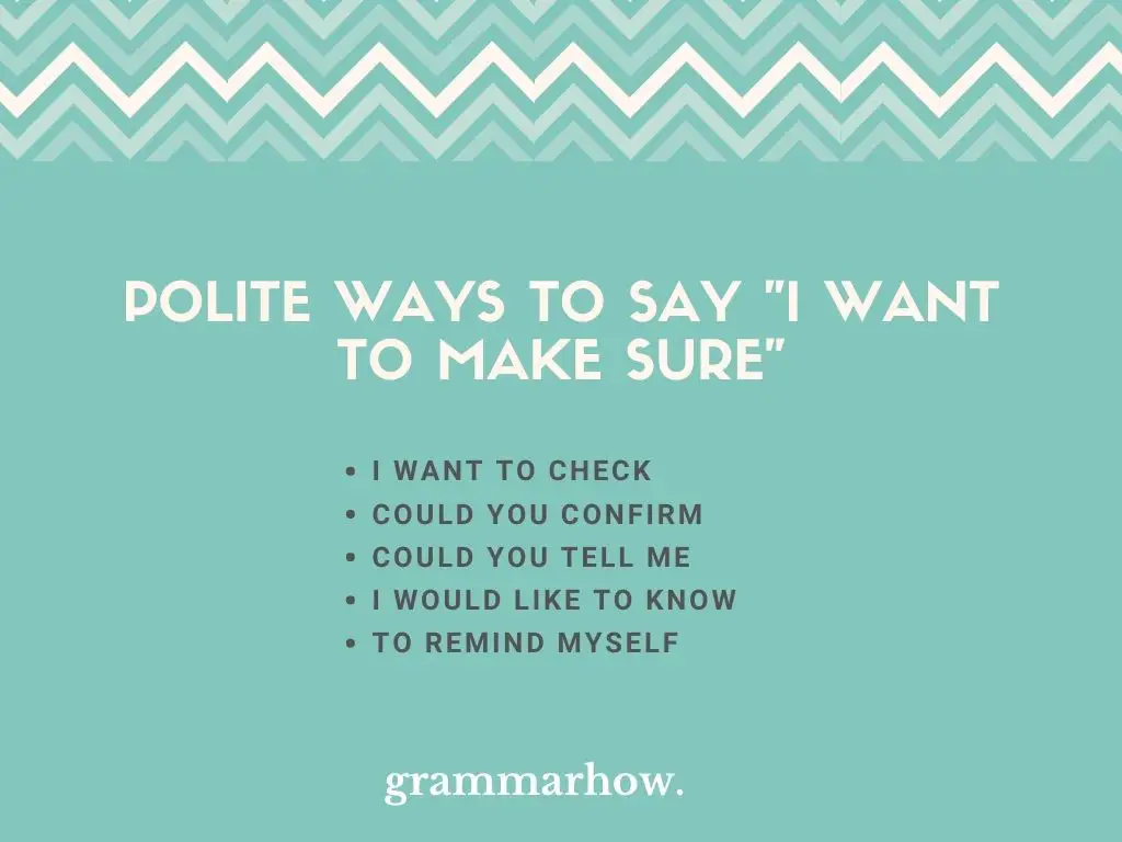 Polite Ways to Say I Want to Make Sure