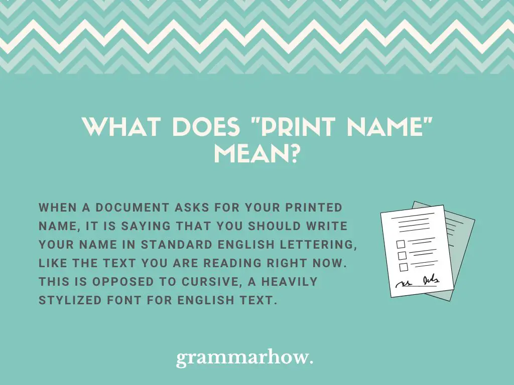 Print Name - Meaning