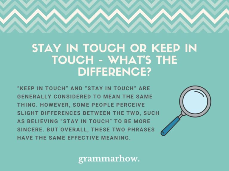 Keep In Touch Sentence Examples