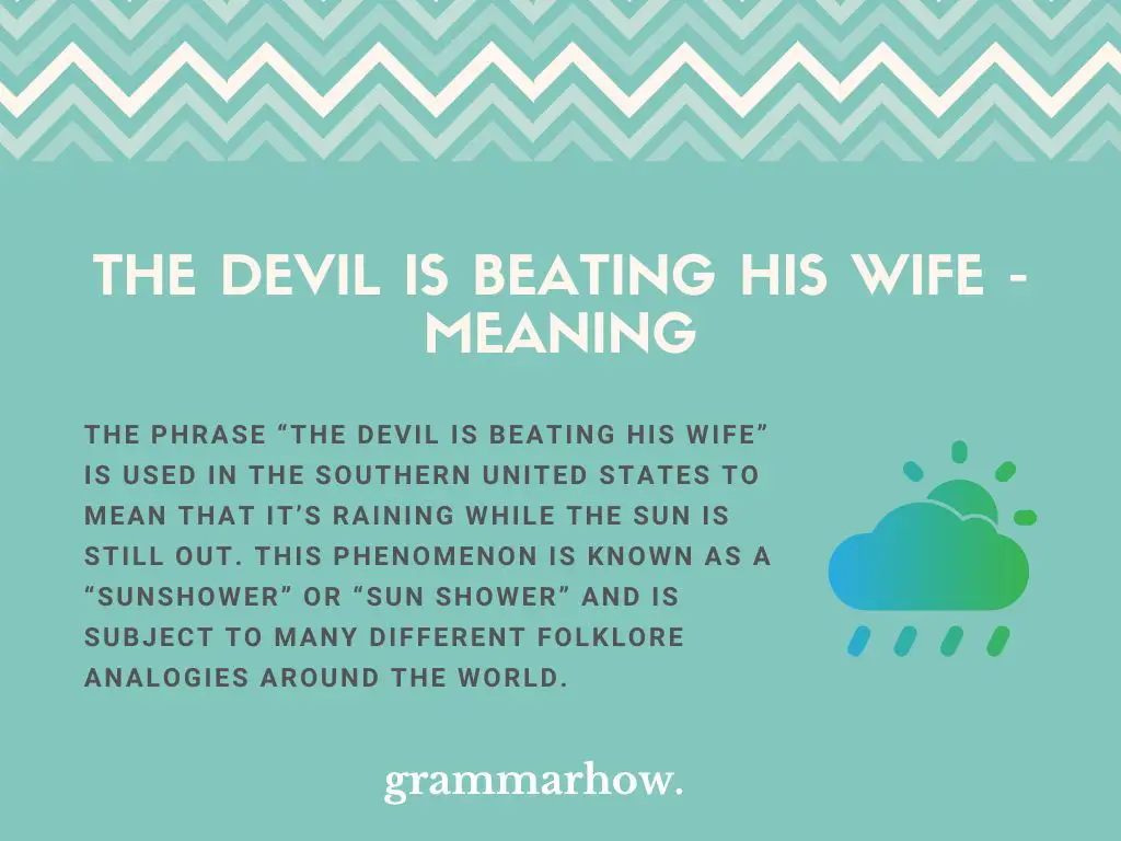 The Devil Is Beating His Wife - Meaning