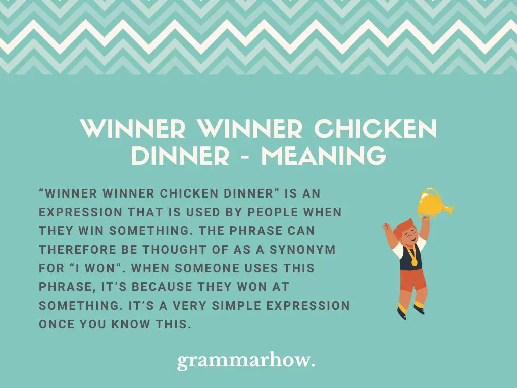 Winner Winner Chicken Dinner - Meaning & Origin